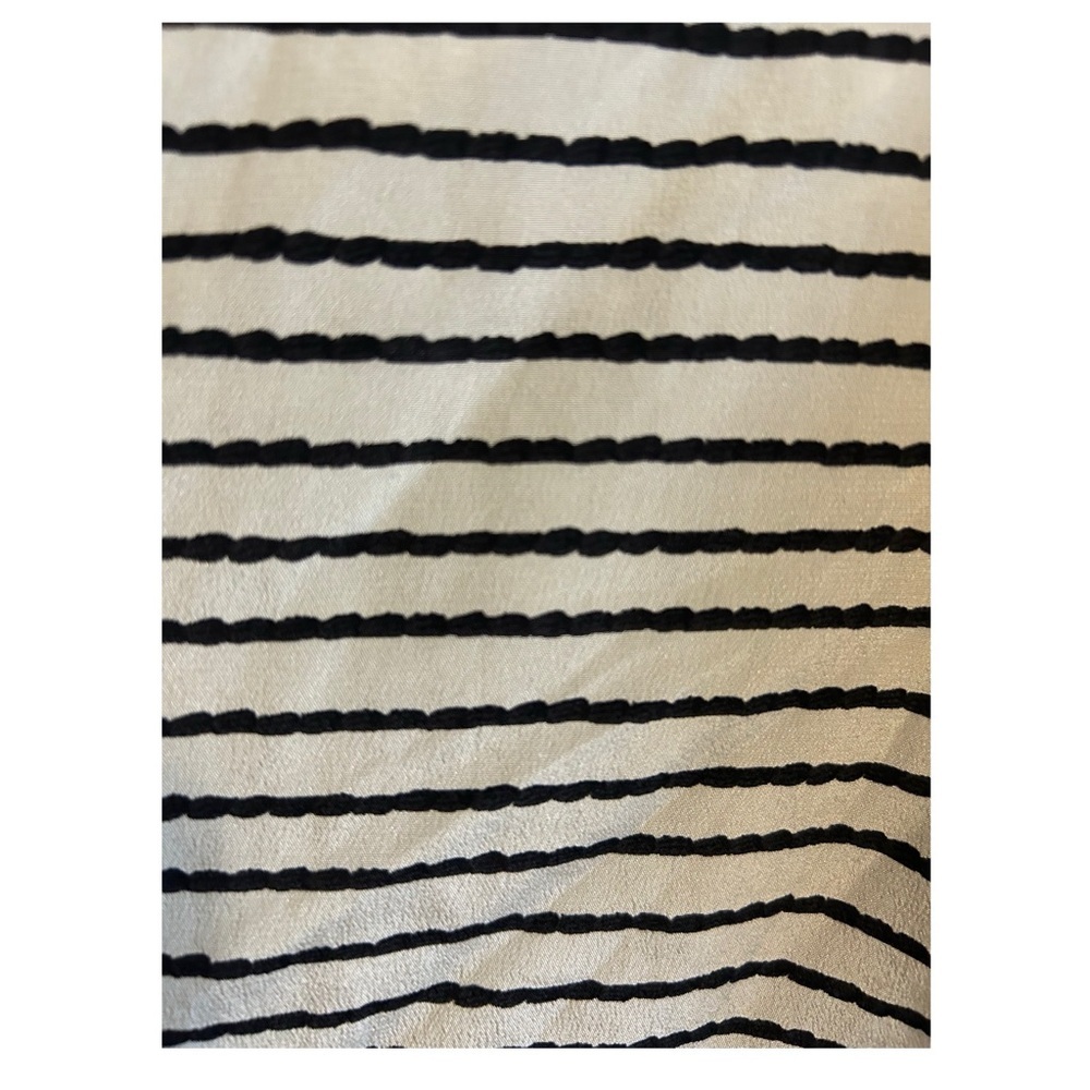 BCBGMAXAZRIA 100% Silk $378 Caterina Split Back Top Sz XS Striped High Low - Picture 6 of 16